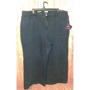 Ava & Viv Dark Black Wide-Leg Flare Jeans